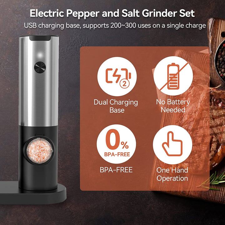 Black Pepper Sea Salt Electric Grinder